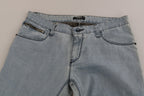 Hellblaue Skinny Jeans mit mittlerer Bundhöhe