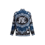Blue Silk Pattern Shirt