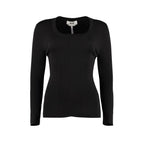 Sweatshirt aus schwarzer Baumwolle, Wolle und Polyamid