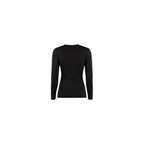 Sweatshirt aus schwarzer Baumwolle, Wolle und Polyamid