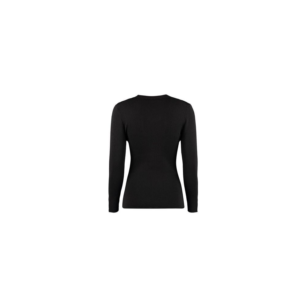 Sweatshirt aus schwarzer Baumwolle, Wolle und Polyamid