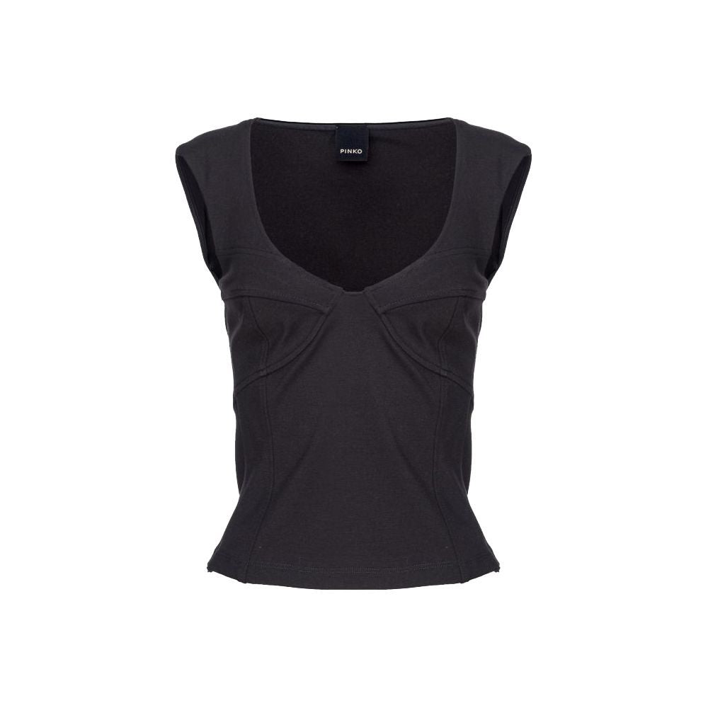 Schwarzes Nylon-T-Shirt