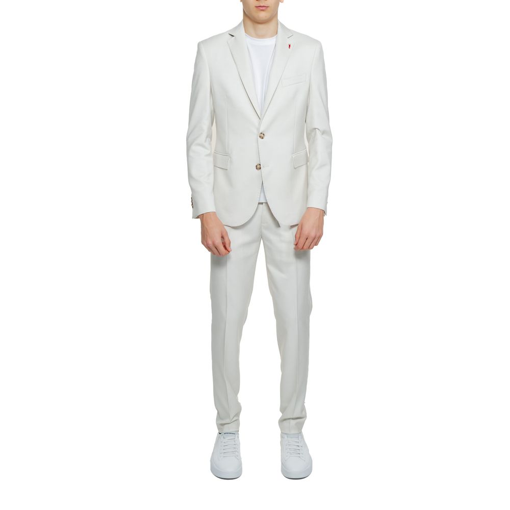 Beiger zweiteiliger Anzug aus Polyester