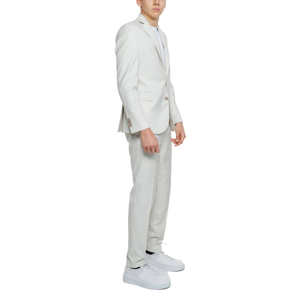 Beiger zweiteiliger Anzug aus Polyester
