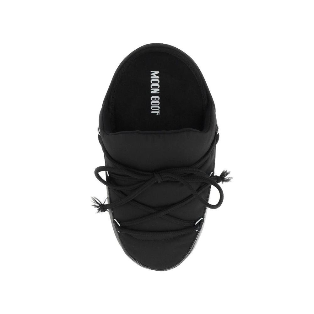 Black Nylon Mules
