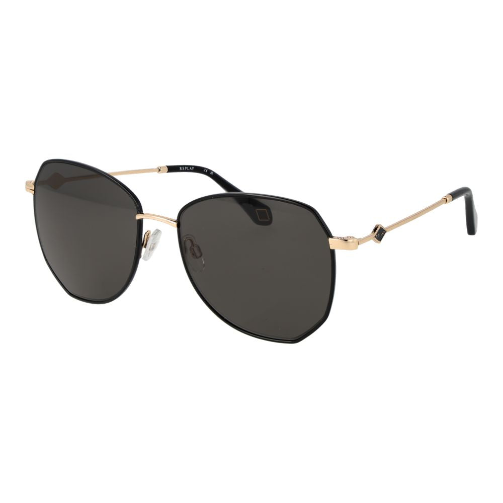 Schwarze Metallsonnenbrille