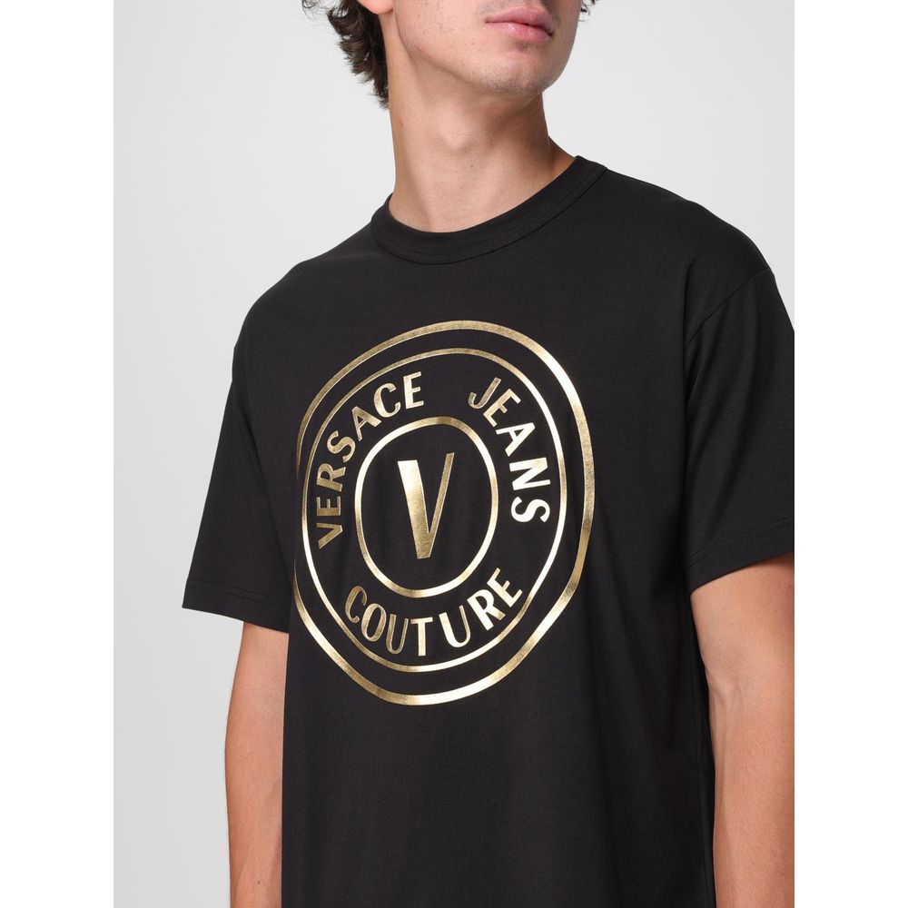 Schwarzes Baumwoll-T-Shirt