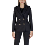 Schwarzer Polyesterblazer