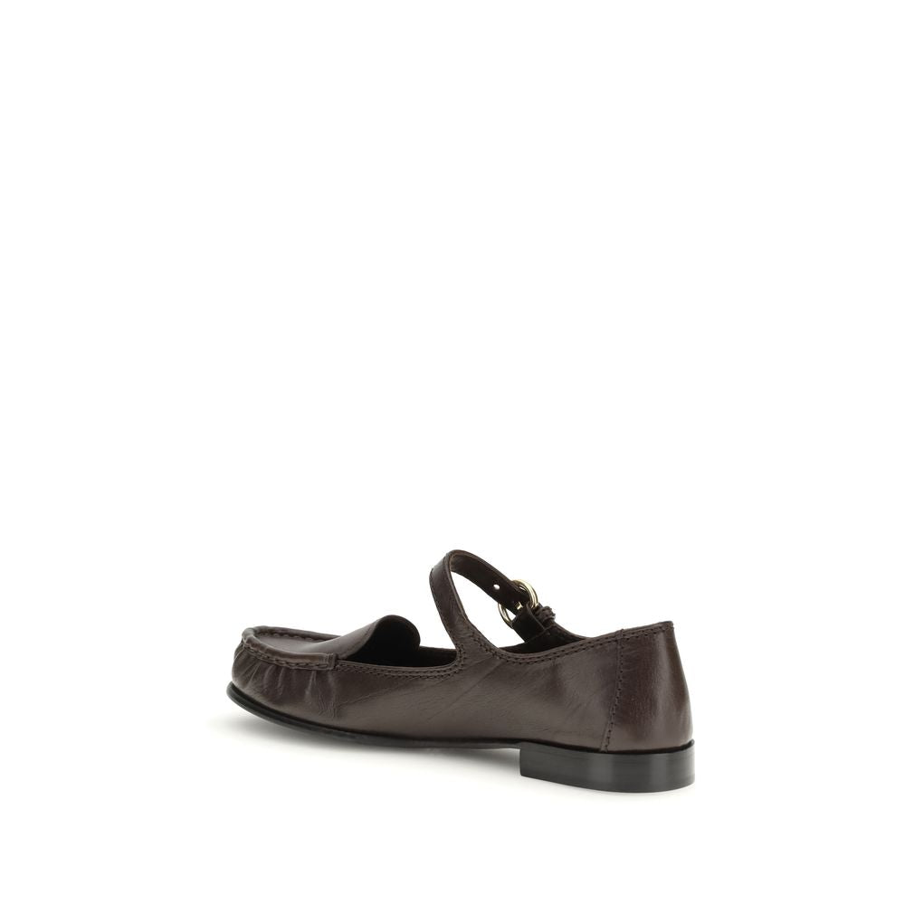 Mocassini slip-on in pelle di vitello marrone (Bos Taurus)