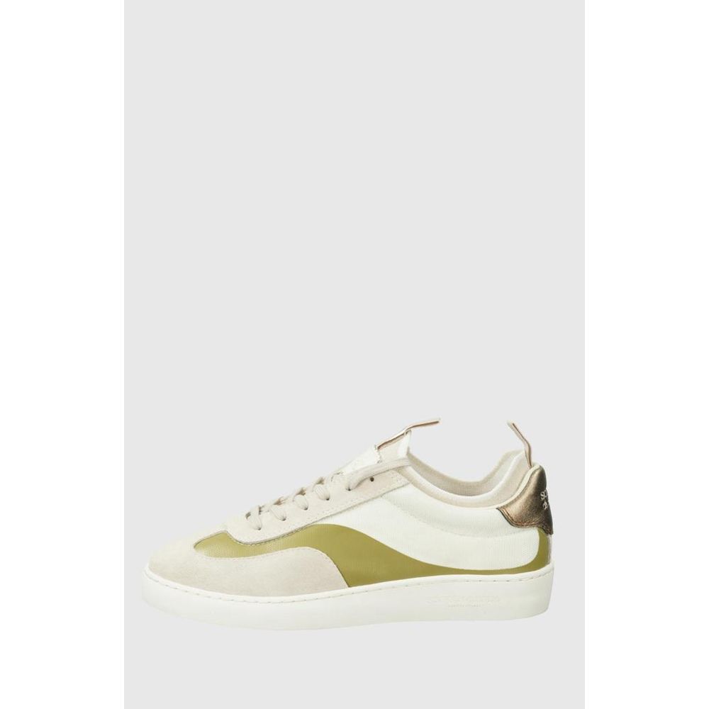 Beige Leder-Low-Top-Sneaker