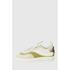 Beige Leder-Low-Top-Sneaker