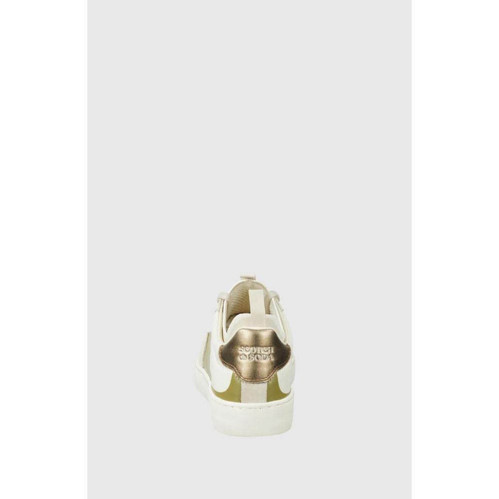 Beige Leder-Low-Top-Sneaker