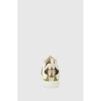 Beige Leder-Low-Top-Sneaker