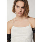 Silver Nylon Cocktail Dress