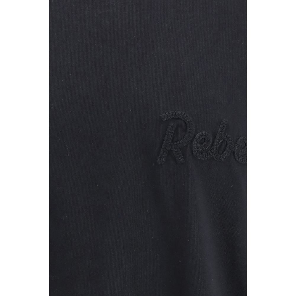 Schwarzes Baumwoll-T-Shirt