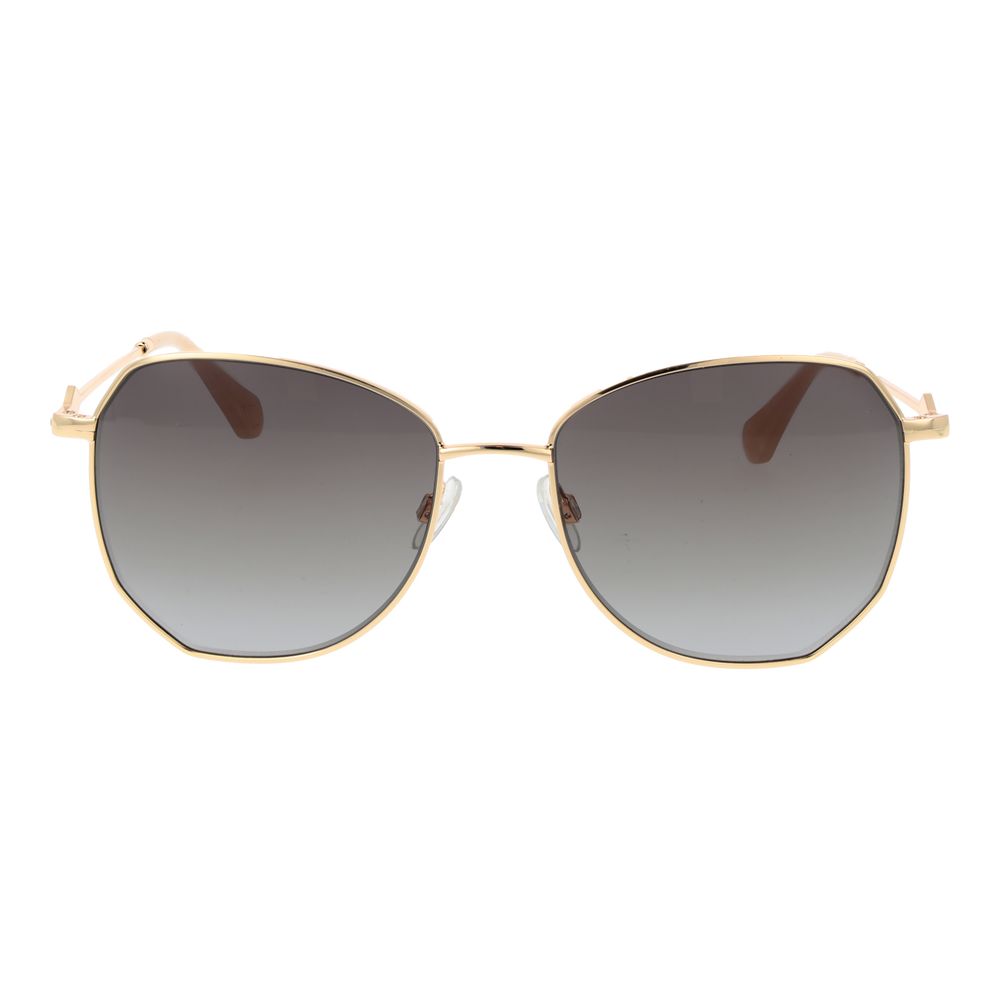 Sonnenbrille mit goldfarbenem Metallgestell