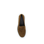 Beige Kalbsleder Bos Taurus Slipper-Loafer