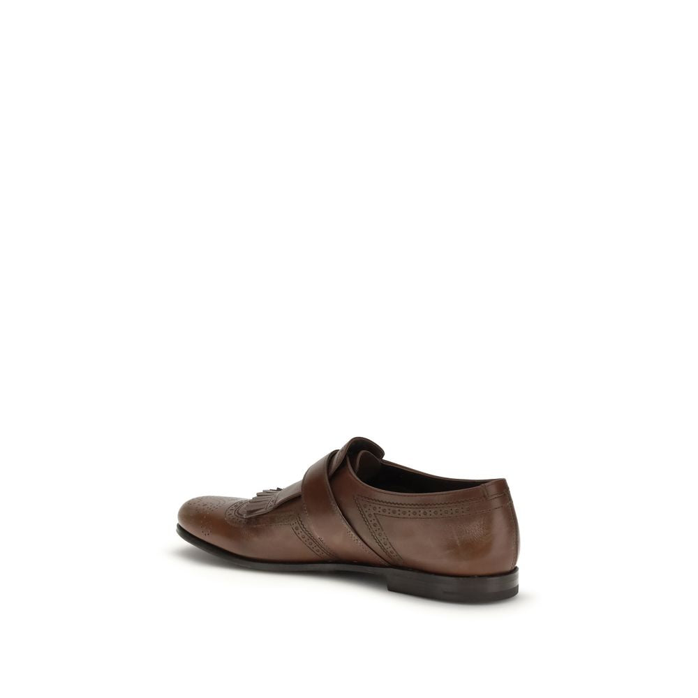 Mocassini slip-on in pelle di vitello marrone (Bos Taurus)
