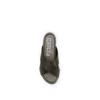 Brown Silk Flat Sandals