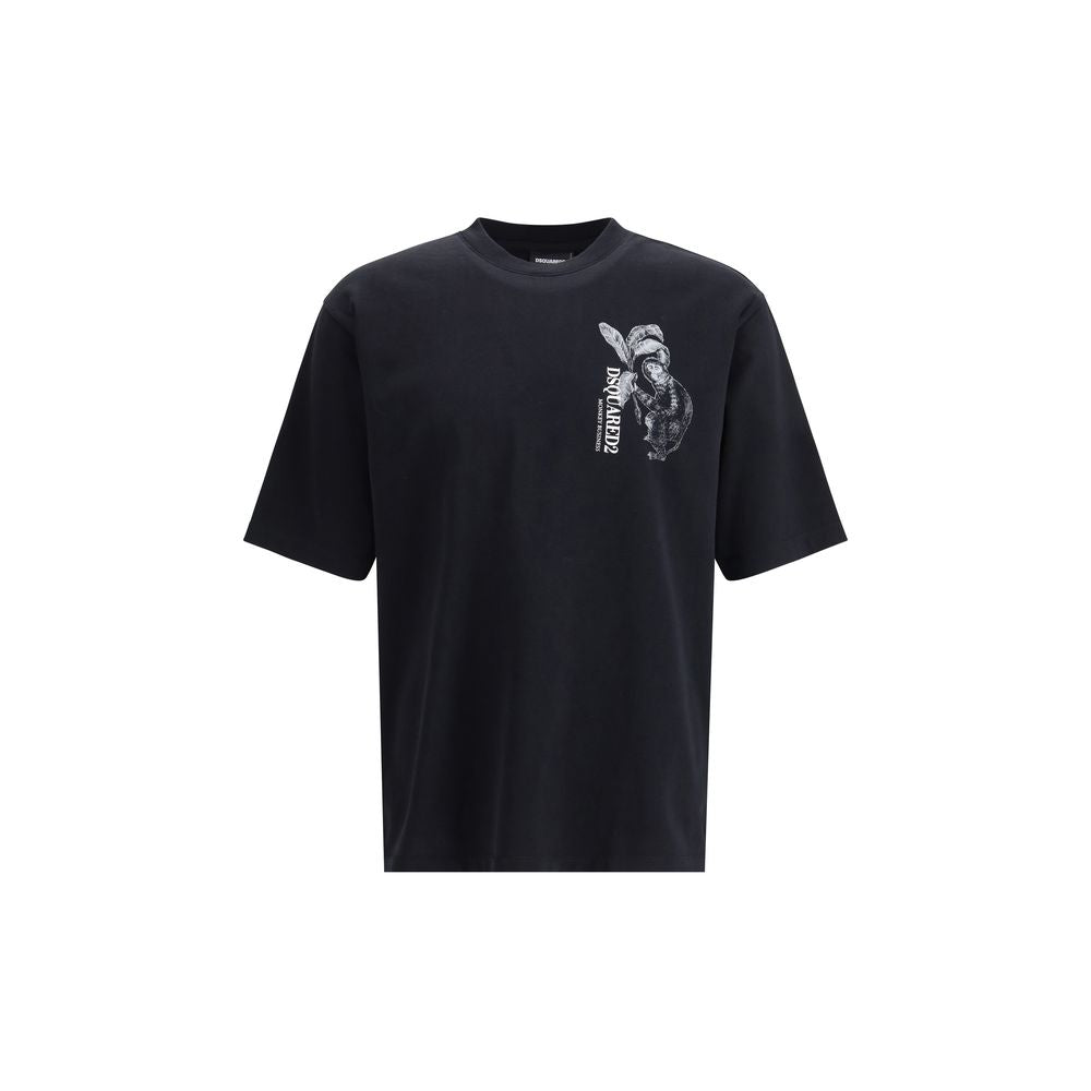 Schwarzes Baumwoll-T-Shirt
