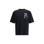 Schwarzes Baumwoll-T-Shirt