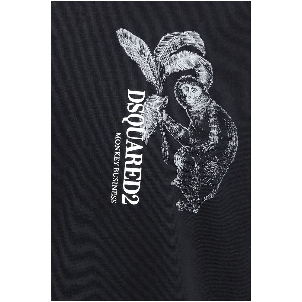 Schwarzes Baumwoll-T-Shirt