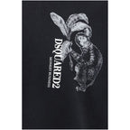 Schwarzes Baumwoll-T-Shirt
