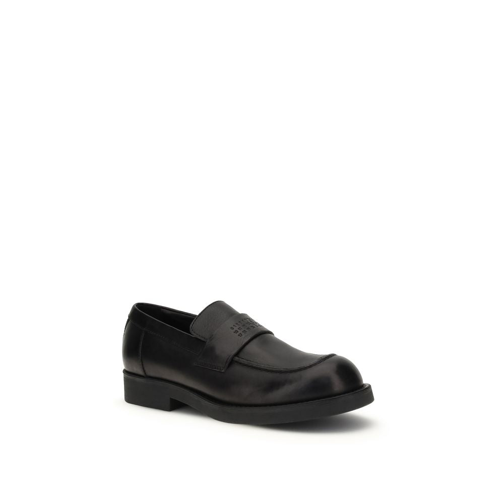 Mocassini Slip-On in Pelle di Vitello Nera Bos Taurus