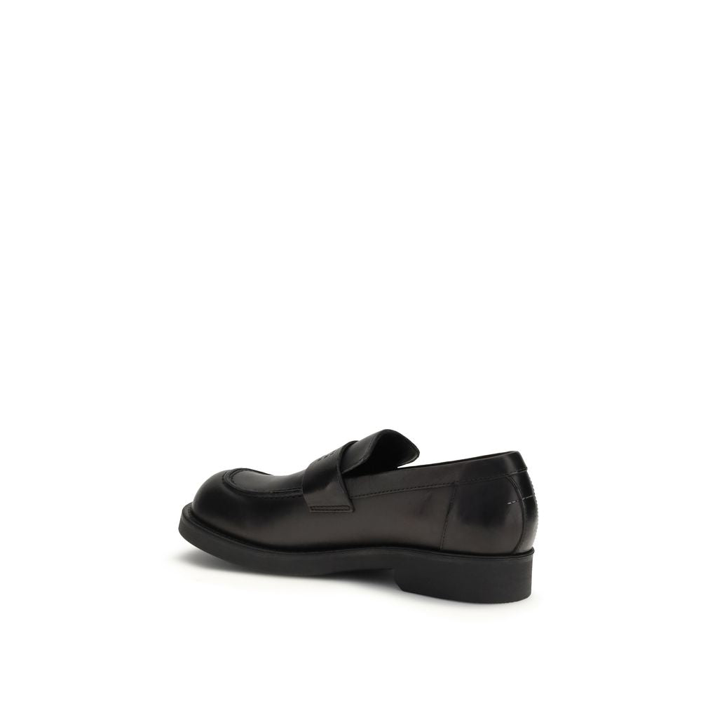 Mocassini Slip-On in Pelle di Vitello Nera Bos Taurus