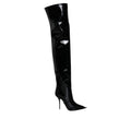 Schwarzes Overknee-Leder