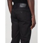 Black Cotton Casual Pants