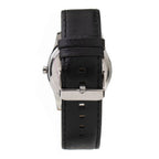 Schwarze Leder-Armbanduhr