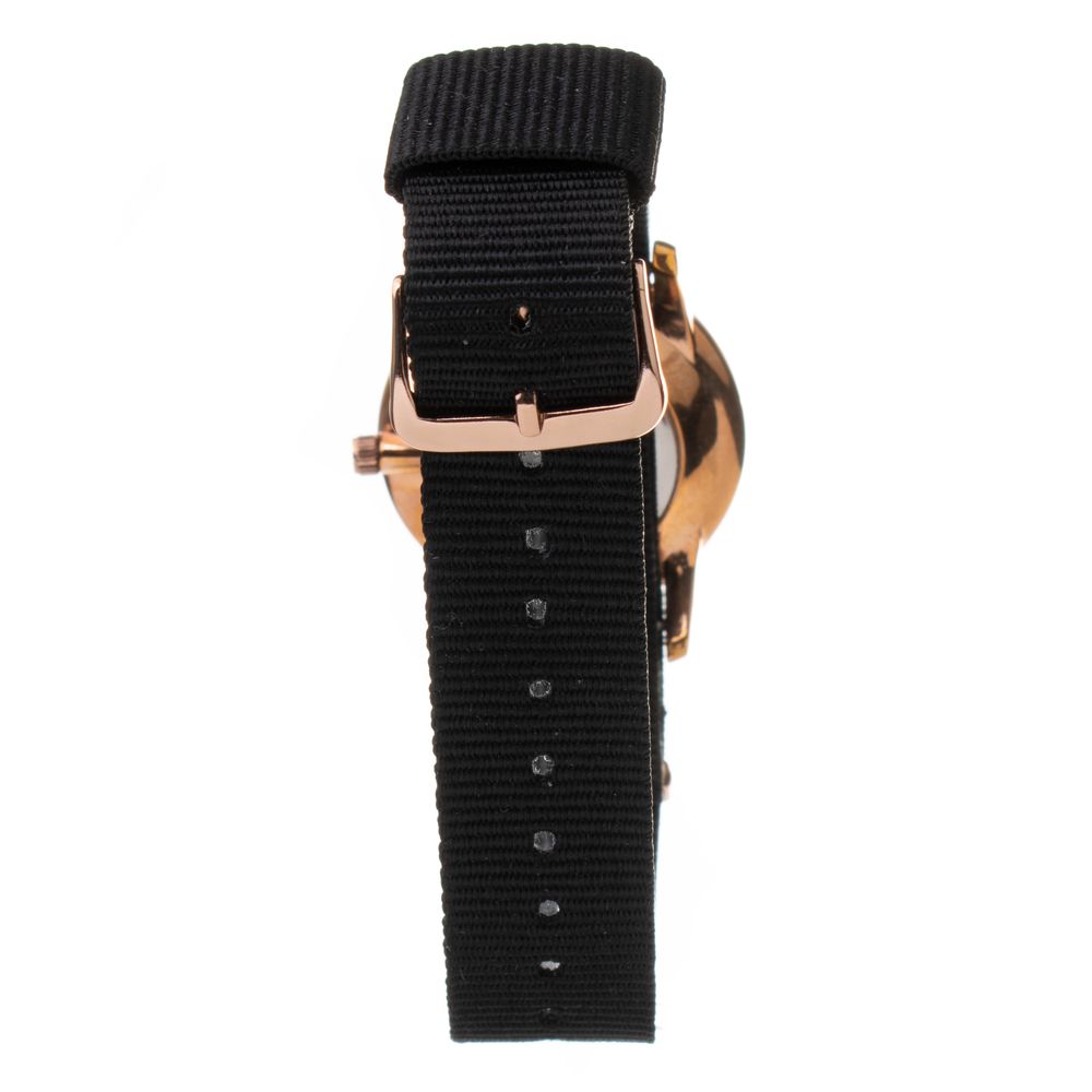 Schwarze Textil-Kleid-Uhr