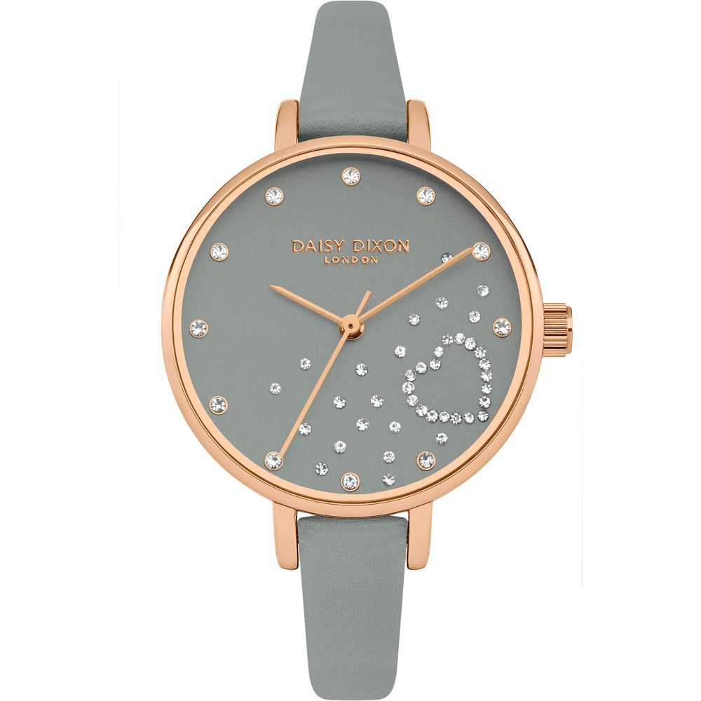 Gray Leather Dress Watch