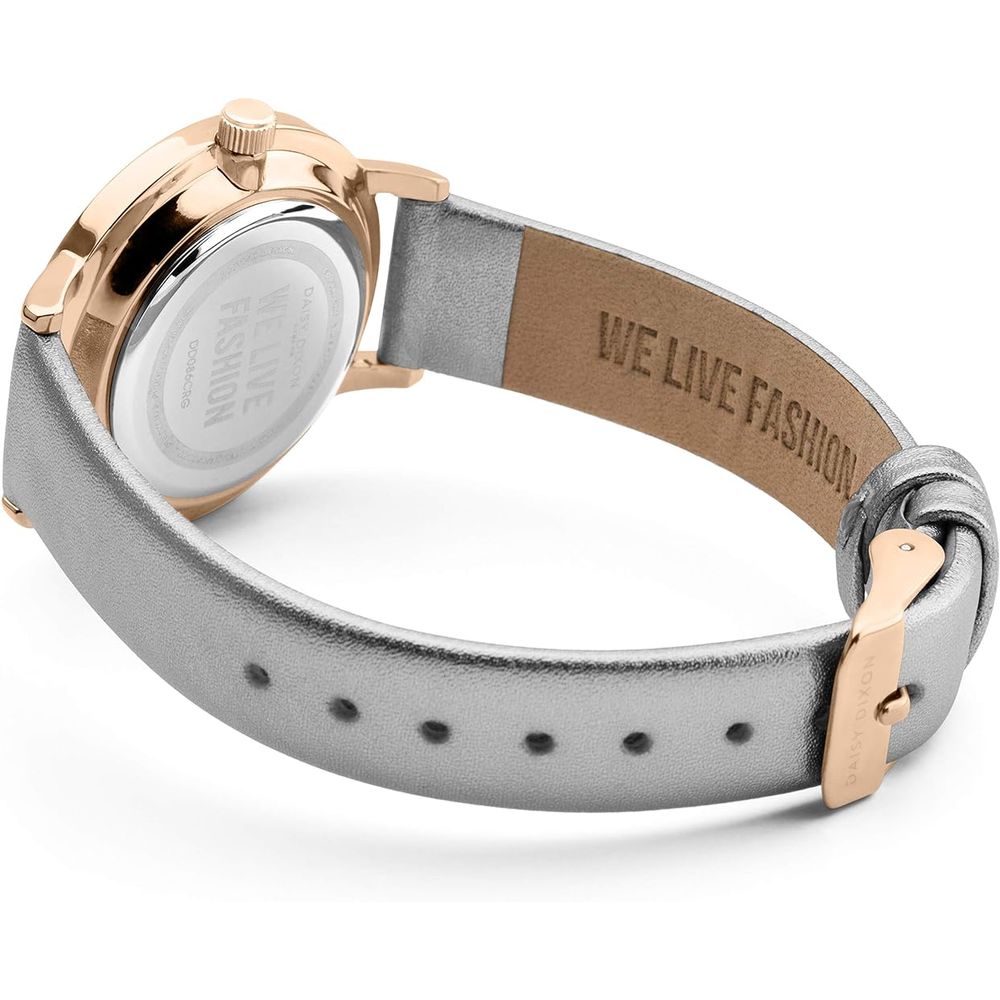 Graue Lederarmbanduhr