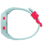 Graue digitale Kunstlederarmbanduhr