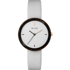 Weiße Leder Armbanduhr