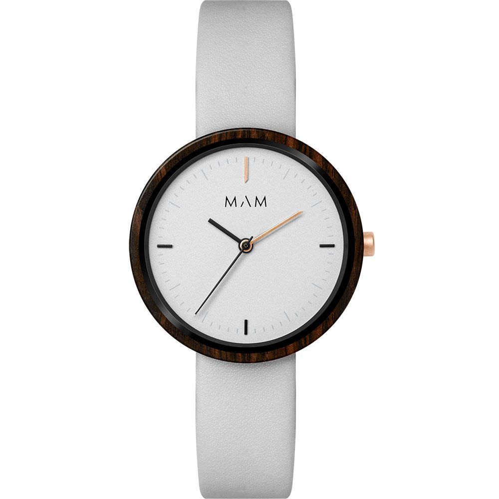 Weiße Leder Armbanduhr