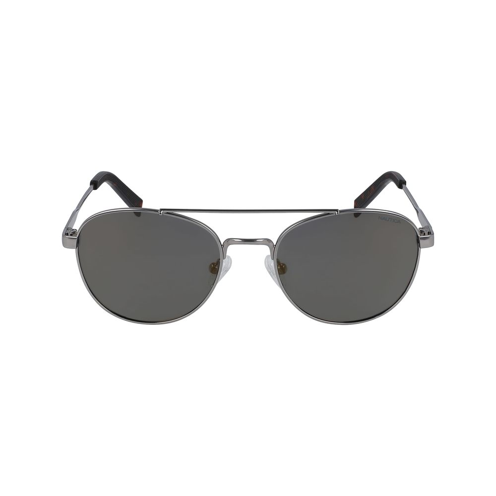 Sonnenbrille aus grauem Metall