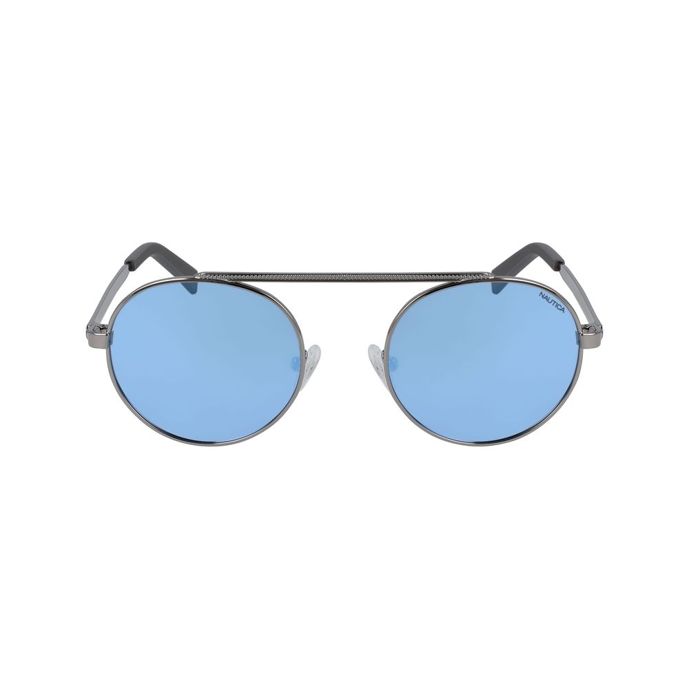 Sonnenbrille aus grauem Metall