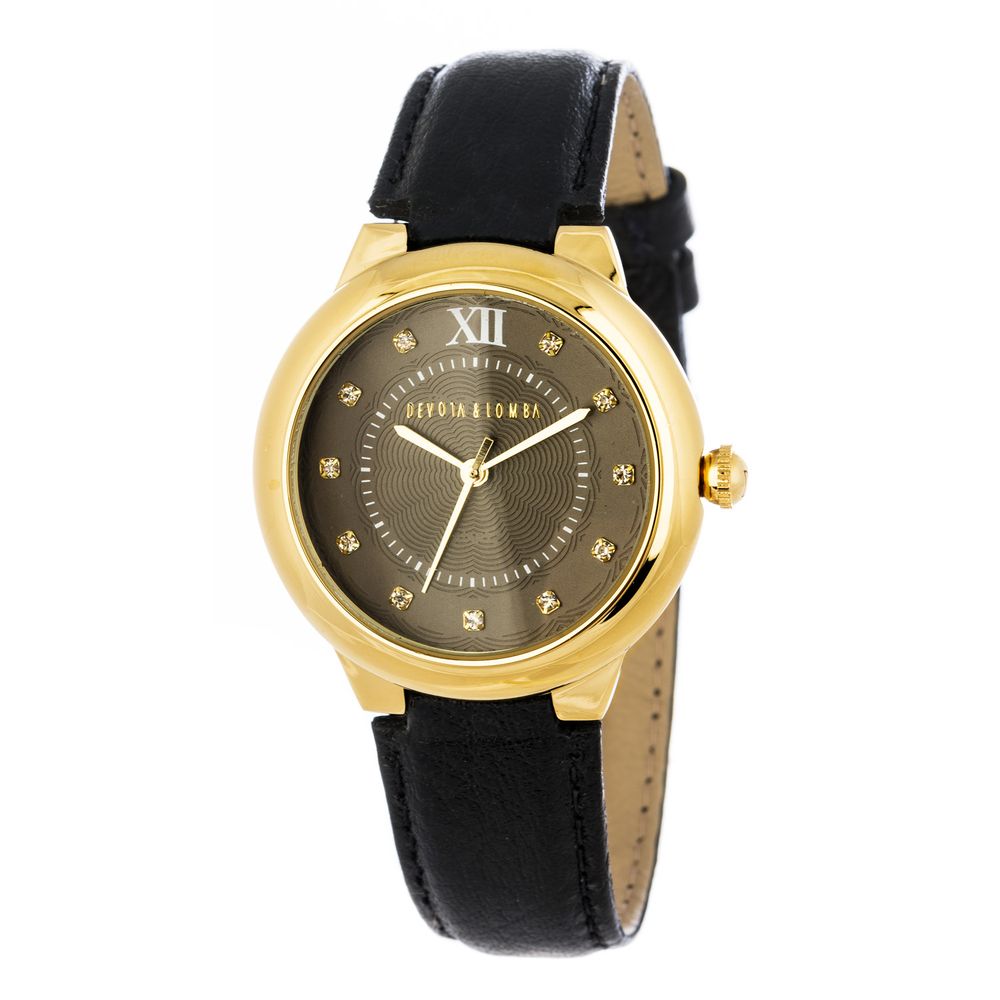 Uhr mit schwarzem Lederarmband