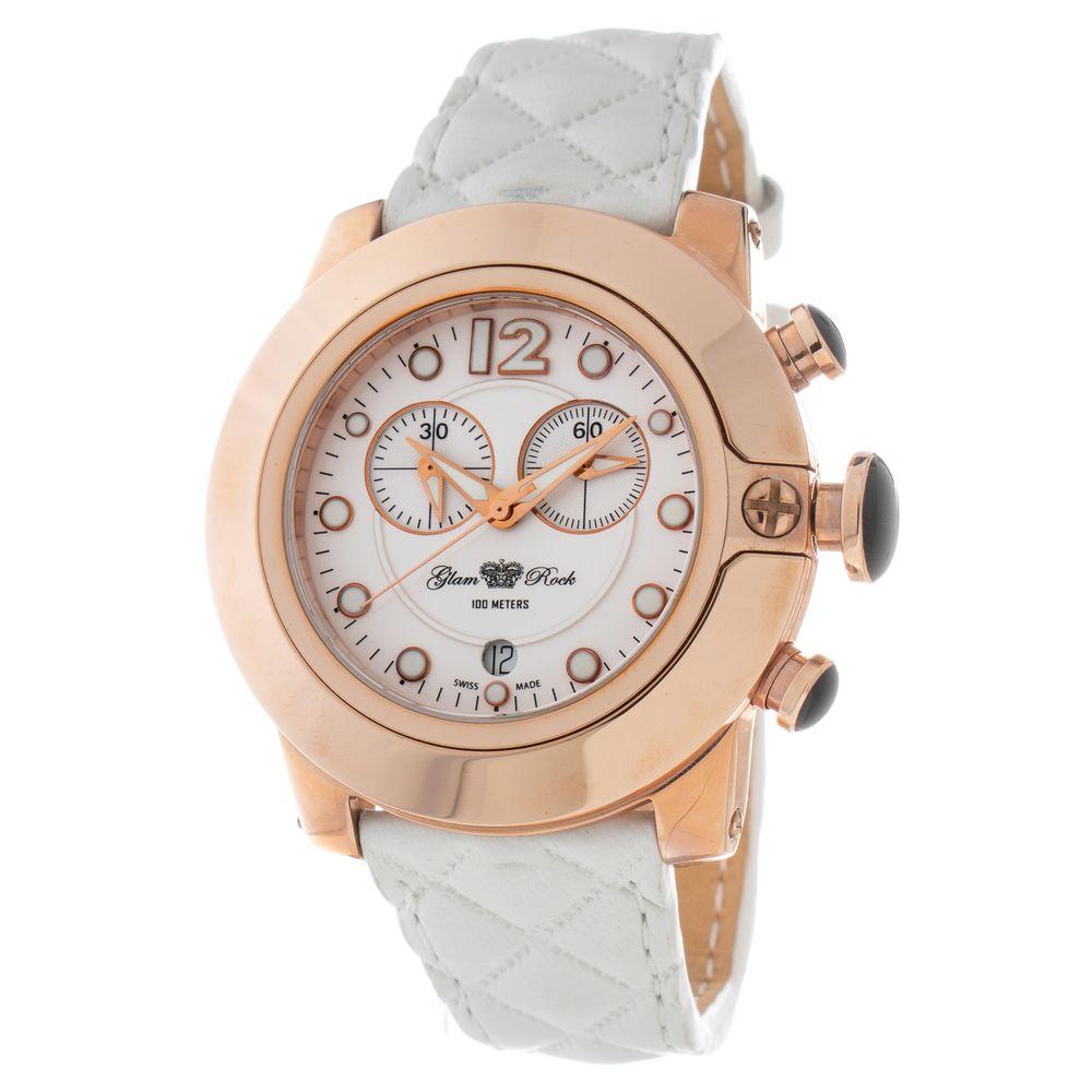 White Leather Dress Watch