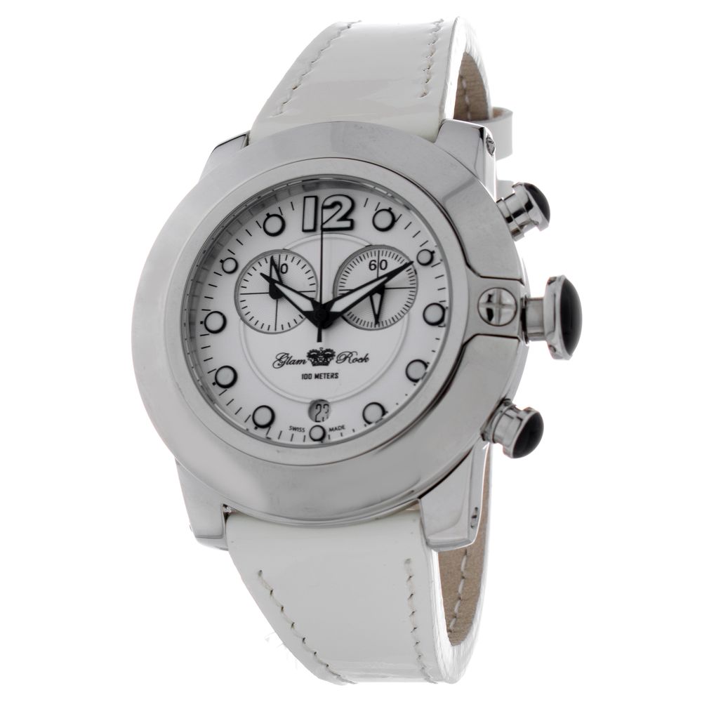 White Leather Dress Watch