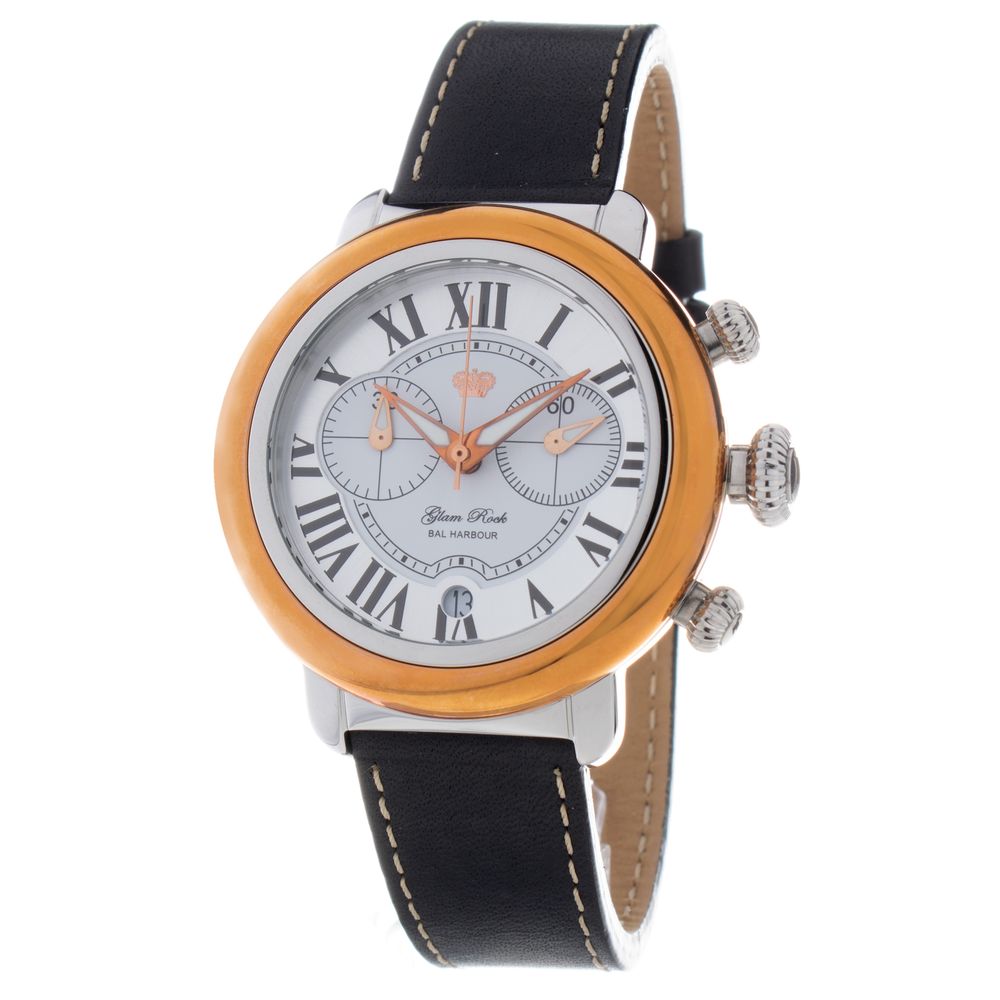 Black Leather Dress Watch