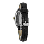 Schwarze Leder-Armbanduhr