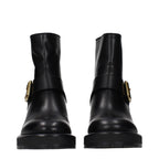 Black Leather Ankle Boots