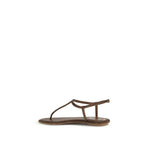 Braune Satin-Sandalen