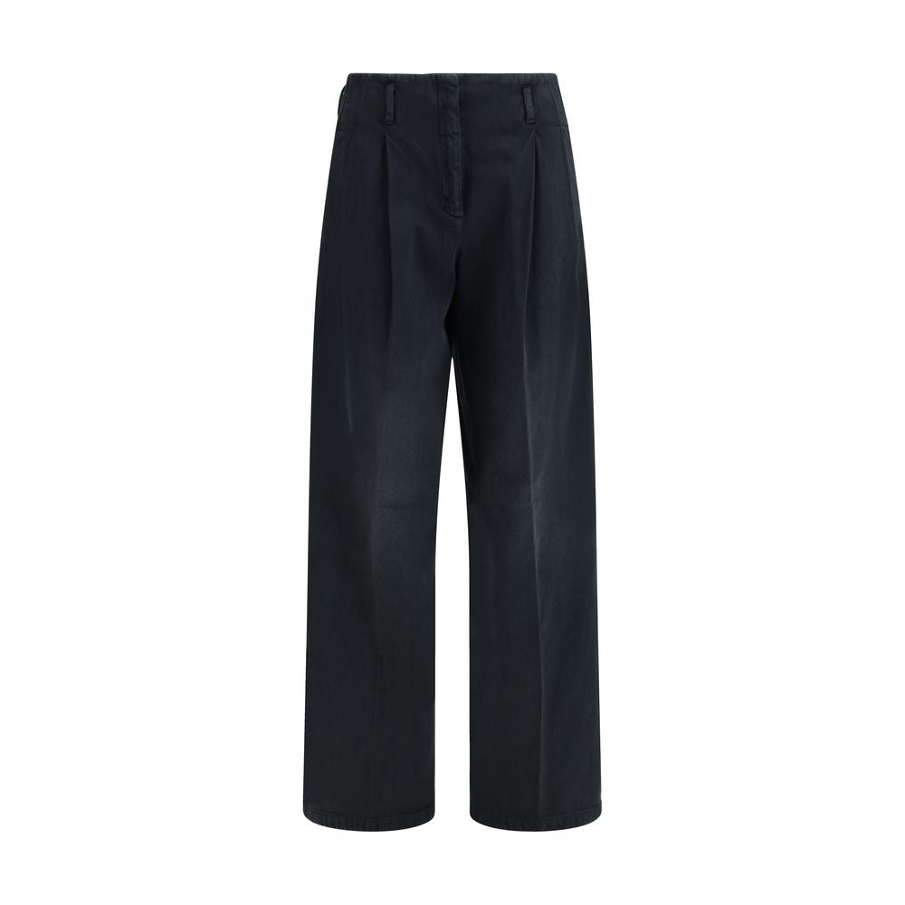 Schwarze Freizeithose aus Baumwolle