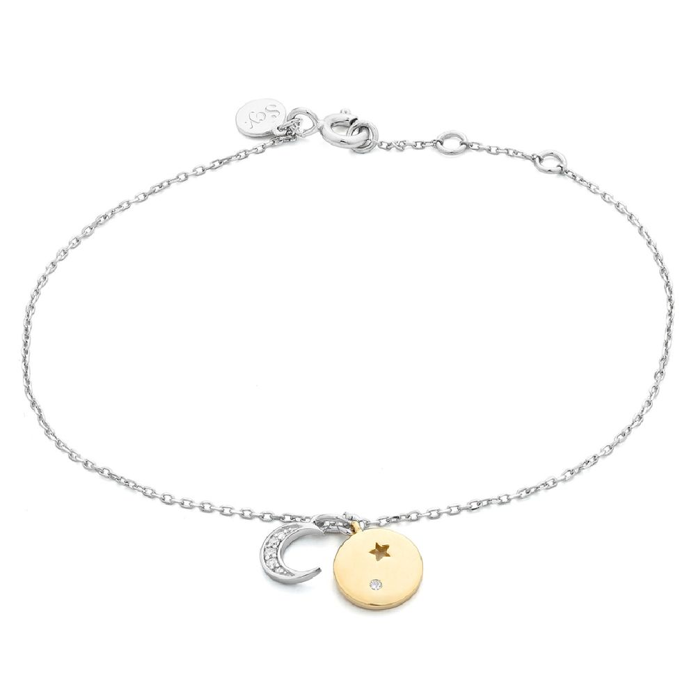 Graues Silberarmband