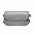 Borsa a tracolla in pelle grigia